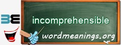 WordMeaning blackboard for incomprehensible